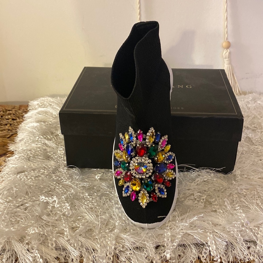 Black stylish sock boots